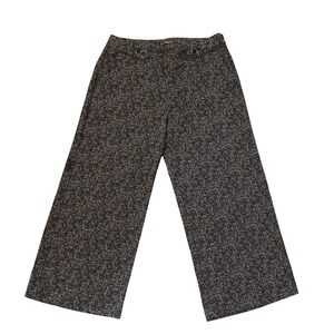 Express Marled Wide Leg Crop Pants Black White Size 2